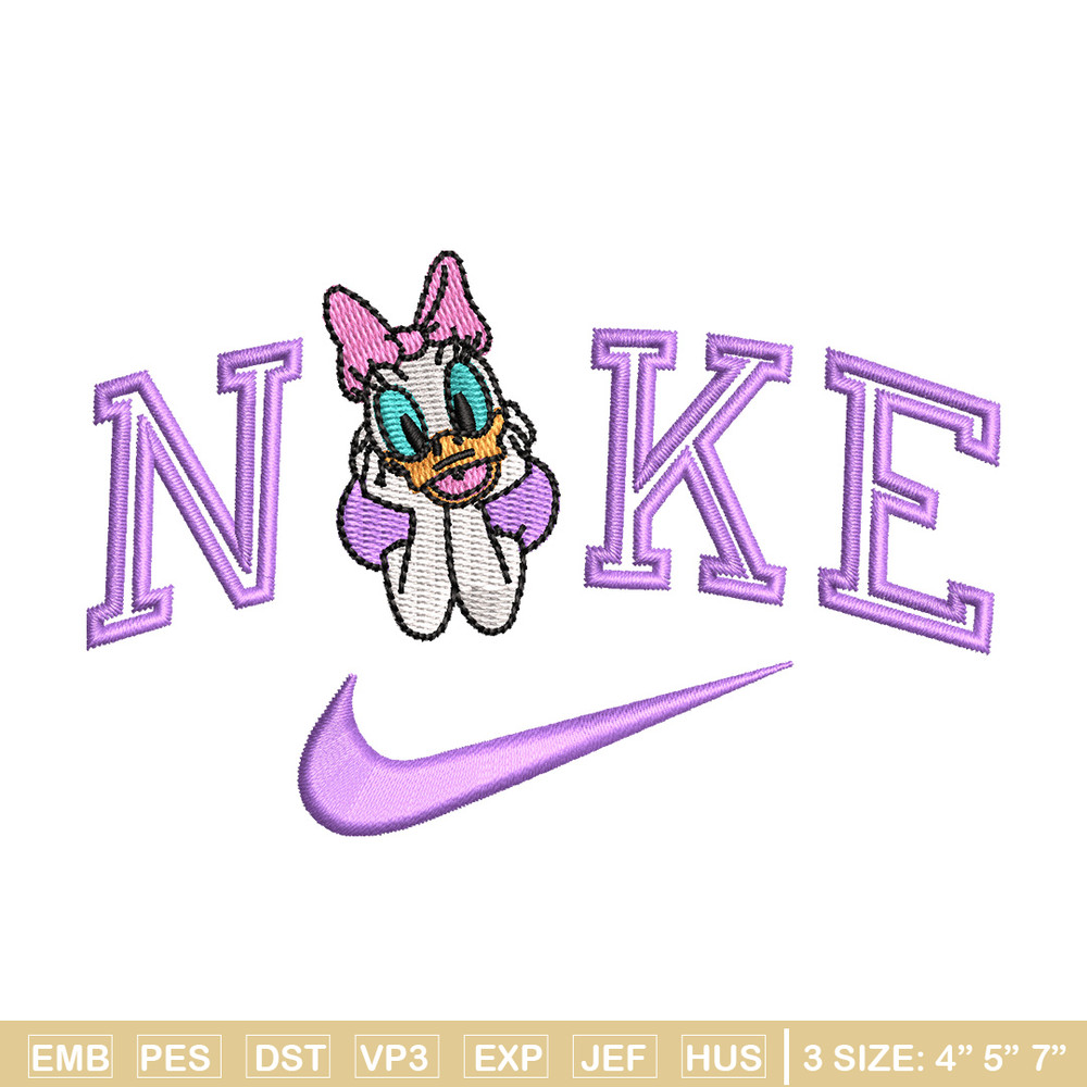 Nike x daisy duck embroidery design, Daisy embroidery, Nike design, Embroidery shirt, Embroidery file, Digital download.jpg