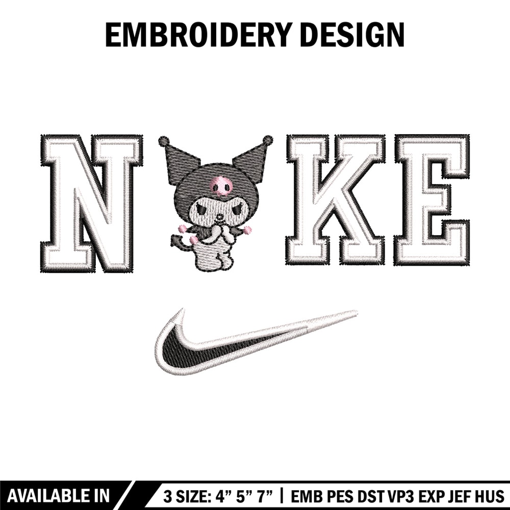 Nike x kuromi embroidery design, Kuromi embroidery, Nike design, Embroidery shirt, Embroidery file,Digital download.jpg