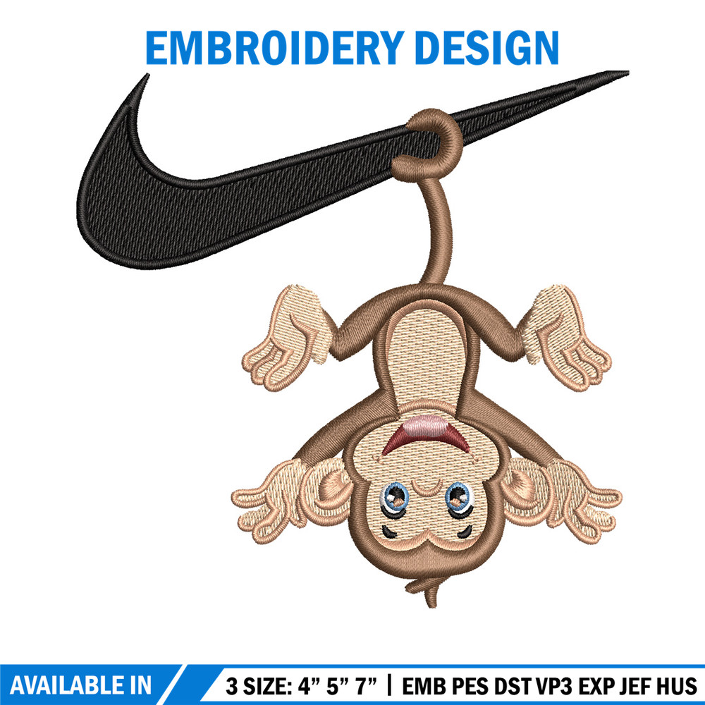 Nike x monkey embroidery design, Monkey embroidery, Nike design, Embroidery shirt, Embroidery file, Digital download.jpg