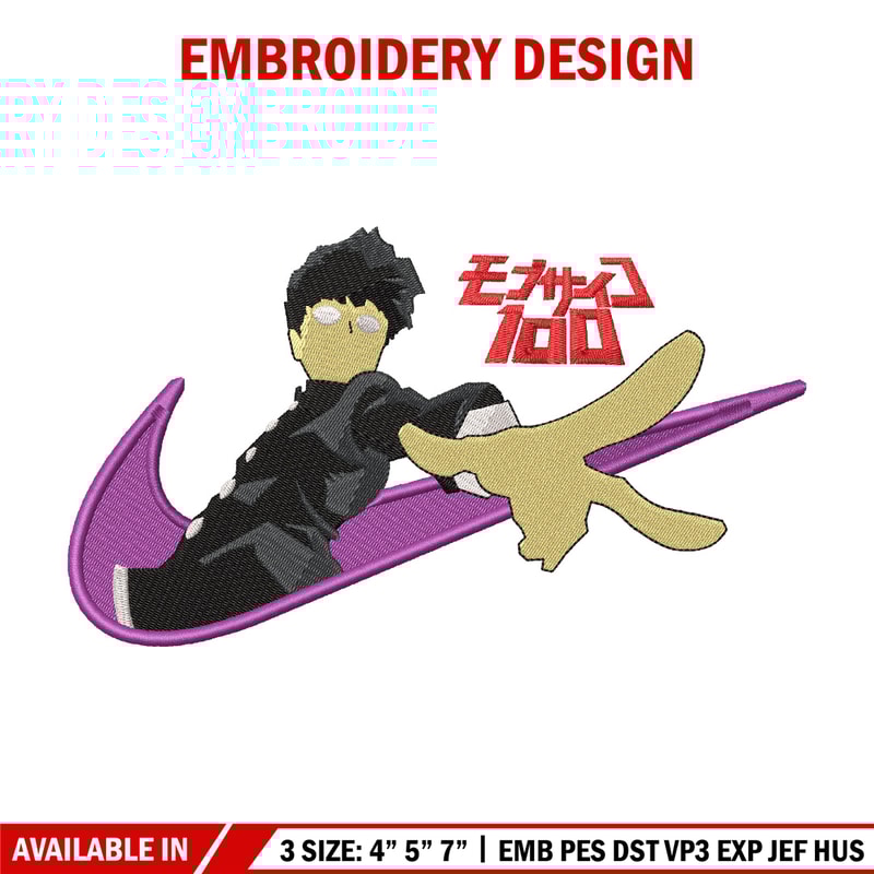 Nike x mob embroidery design, Mob psycho embroidery, Nike design, Embroidery shirt, Embroidery file, Digital download.jpg