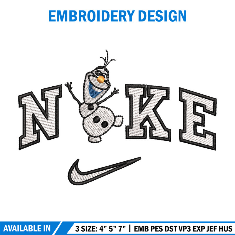 Nike x olaf embroidery design, Disney embroidery, Nike design, Embroidery shirt, Embroidery file, Digital download.jpg