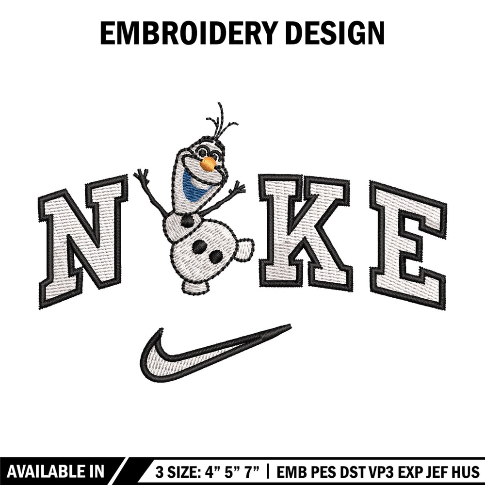 Nike x olaf embroidery design, Disney embroidery, Nike design, Embroidery shirt, Embroidery file, Digital download.jpg