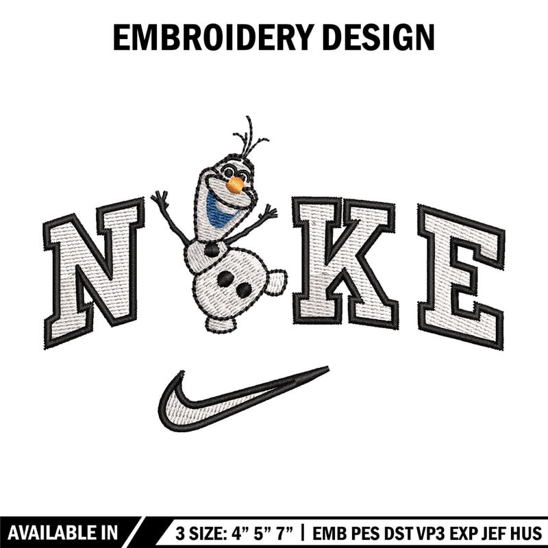 Nike x olaf embroidery design, Disney embroidery, Nike design, Embroidery shirt, Embroidery file, Digital download.jpg