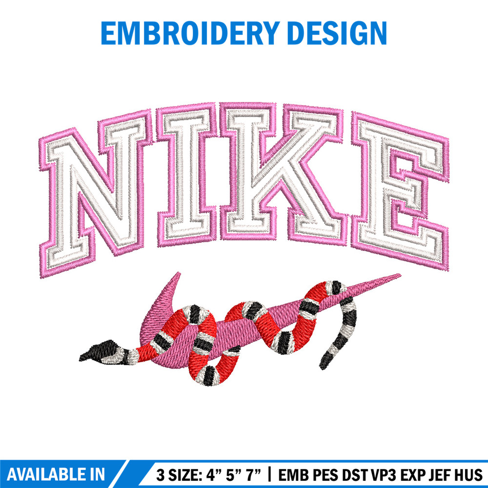 Nike x snake embroidery design, Snake embroidery, Nike design, Embroidery shirt, Embroidery file, Digital download.jpg