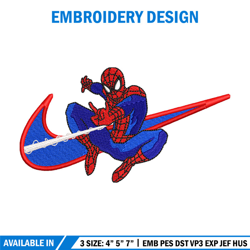 Nike x spiderman embroidery design, Mavel embroidery, Nike design, Embroidery shirt, Embroidery file, Digital download.jpg