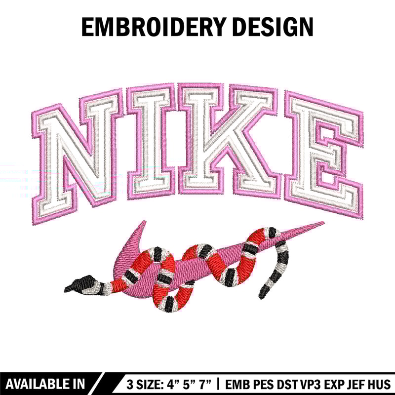 Nike x snake embroidery design, Snake embroidery, Nike design, Embroidery shirt, Embroidery file, Digital download.jpg