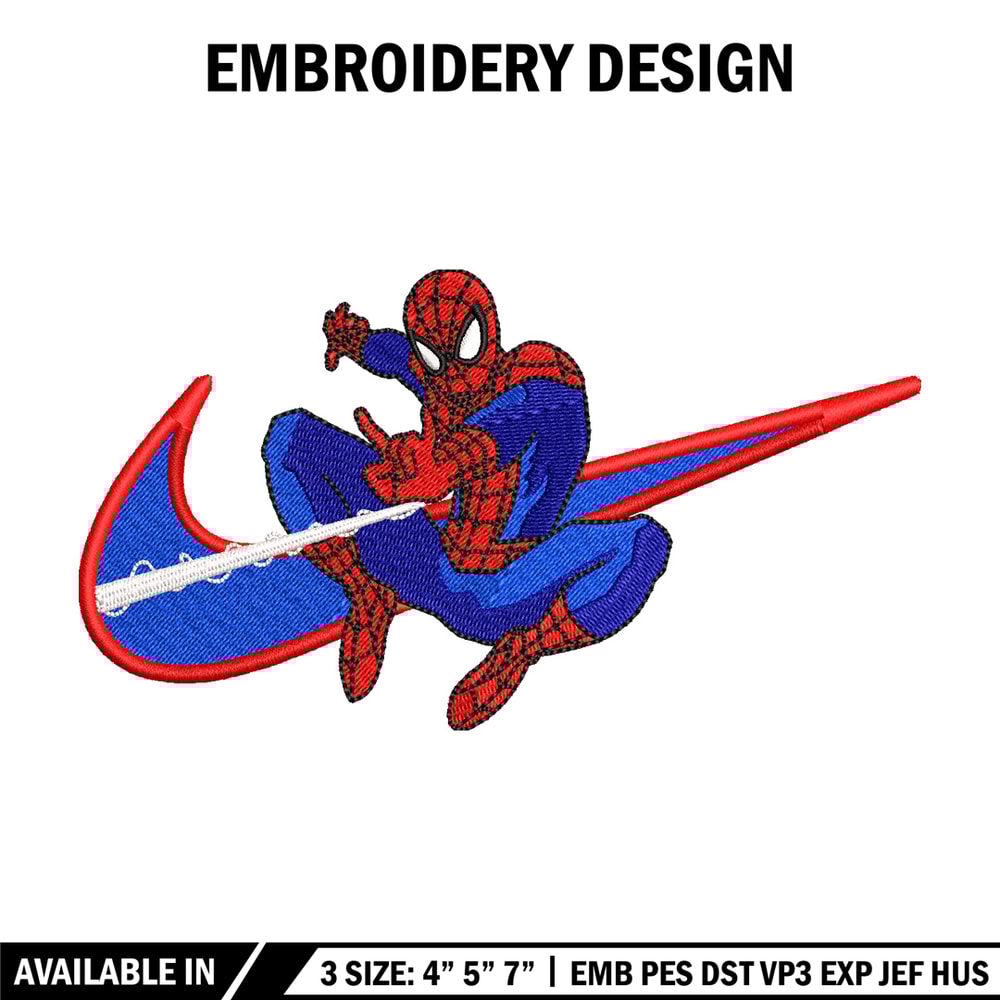 Nike x spiderman embroidery design, Mavel embroidery, Nike design, Embroidery shirt, Embroidery file, Digital download.jpg