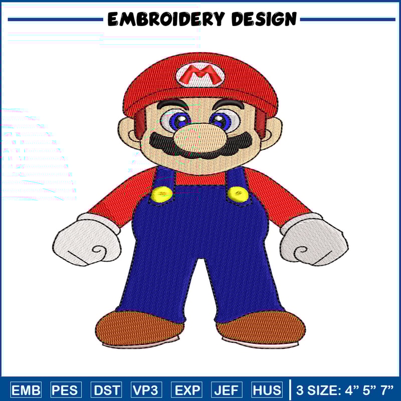Super Mario bros embroidery design, Mario embroidery, logo design, Logo shirt, embroidery file, Digital download.jpg