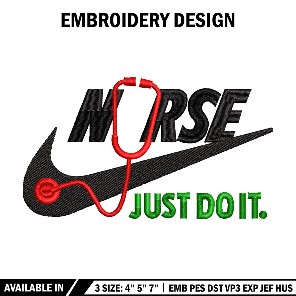 Nurse Nike embroidery design, Nurse Nike embroidery, Nike design, Embroidery file, logo shirt, Instant download.jpg
