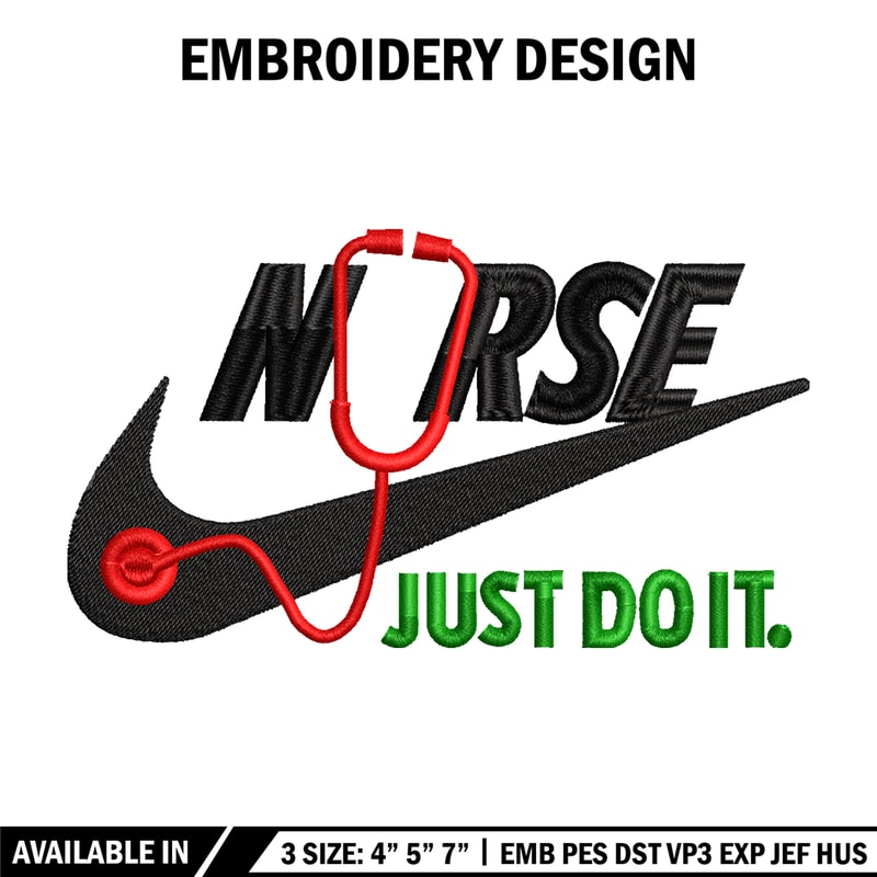 Nurse Nike embroidery design, Nurse Nike embroidery, Nike design, Embroidery file, logo shirt, Instant download.jpg