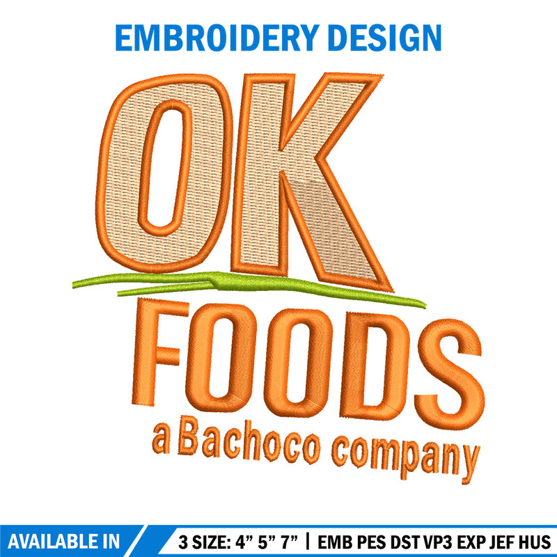 OK Foods embroidery design, OK Foods logo embroidery, logo design, embroidery file, logo shirt, Digital download..jpg