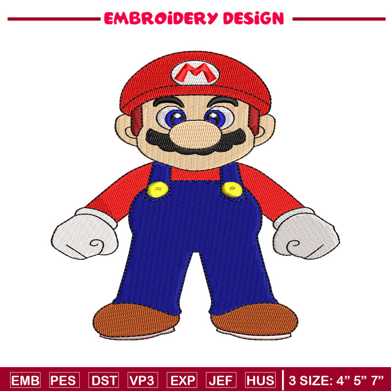 Super Mario bros embroidery design, Mario embroidery, logo design, Logo shirt, embroidery file, Digital download.jpg