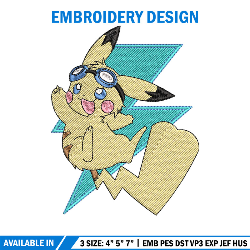 Pikachu anime embroidery design, Pokemon embroidery, embroidery file, anime design, anime shirt, Digital download.jpg
