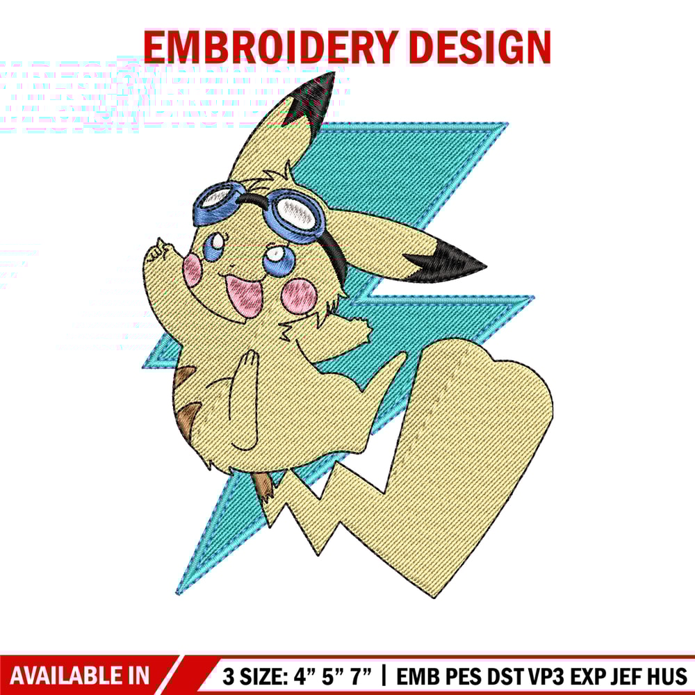 Pikachu anime embroidery design, Pokemon embroidery, embroidery file, anime design, anime shirt, Digital download.jpg