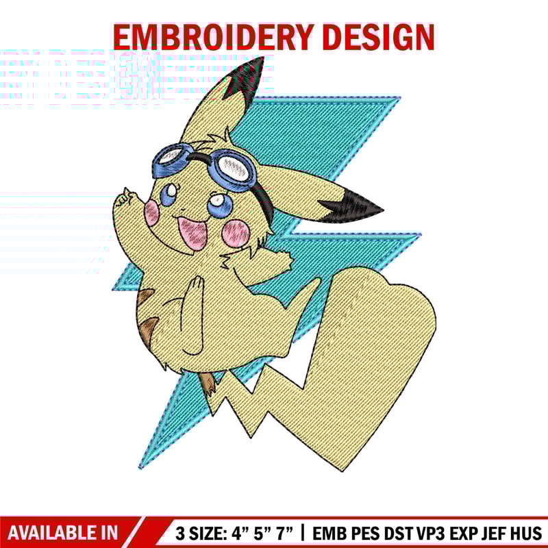 Pikachu anime embroidery design, Pokemon embroidery, embroidery file, anime design, anime shirt, Digital download.jpg