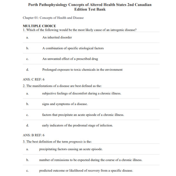 Test Bank for Porth Pathophysiology Concepts of Altered Health States 2nd Canadian Edition Test Bank (1).png