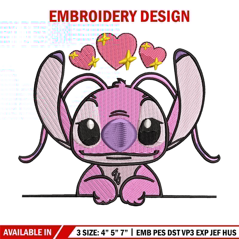 Pink stitch embroidery design, Stitch embroidery, Emb design, Embroidery shirt, Embroidery file, Digital download.jpg