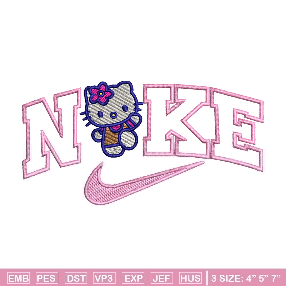 Nike x kitty embroidery design, Hello kitty embroidery, Nike design, Embroidery shirt, Embroidery file, Digital download.jpg