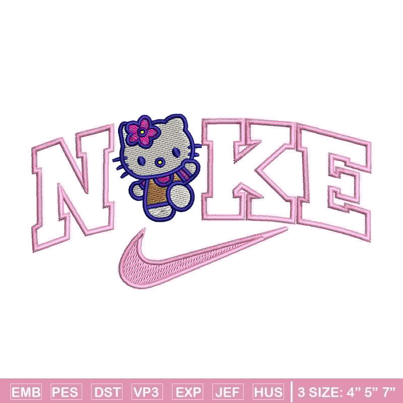 Nike x kitty embroidery design, Hello kitty embroidery, Nike design, Embroidery shirt, Embroidery file, Digital download.jpg