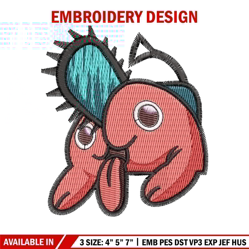 Pochita embroidery design, Chainsaw man embroidery, Anime design, Embroidery shirt, Embroidery file, Digital download.jpg