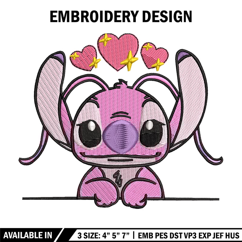 Pink stitch embroidery design, Stitch embroidery, Emb design, Embroidery shirt, Embroidery file, Digital download.jpg