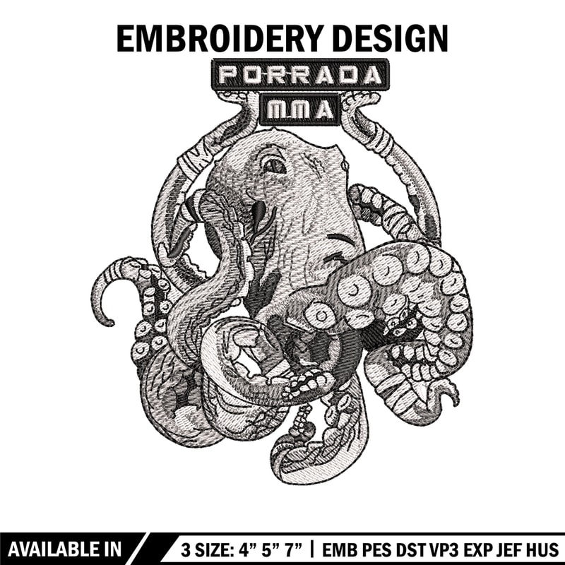 Porrada MMA logo embroidery design, Porrada MMA embroidery, logo design, logo shirt, Embroidery shirt, Instant download.jpg