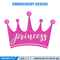 Princess crown embroidery design, Princess embroidery, Emb design, Embroidery shirt, Embroidery file, Digital download.jpg
