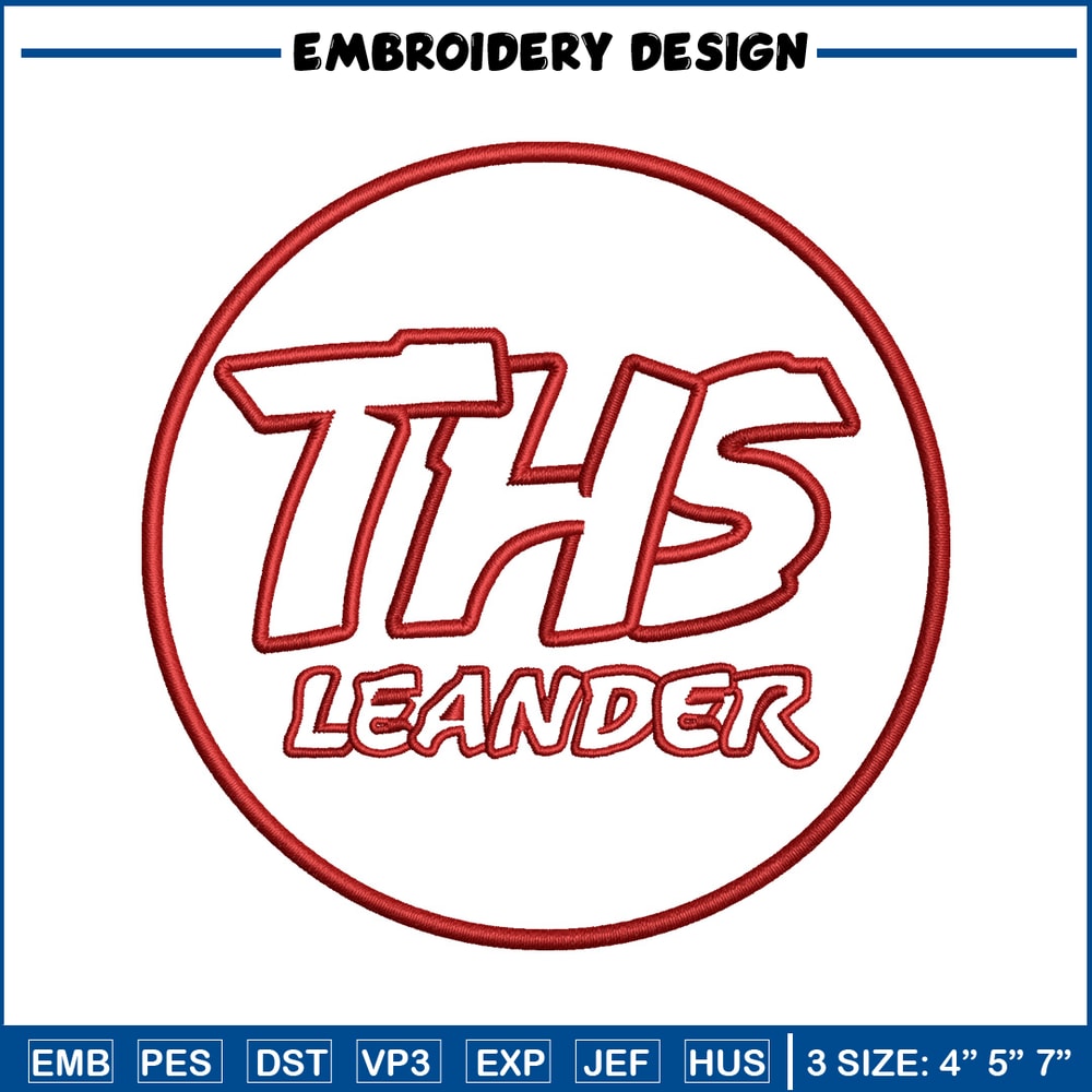 Ths leanderLogo embroidery design, ths leander embroidery, logo design, embroidery file, logo shirt, Digital download..jpg