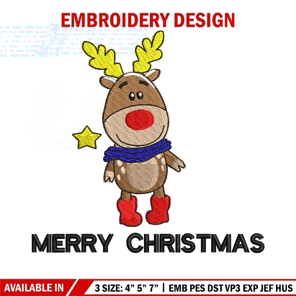 Reindeer embroidery design, Chrismas embroidery, Embroidery file, Embroidery shirt, Emb design,Digital download.jpg