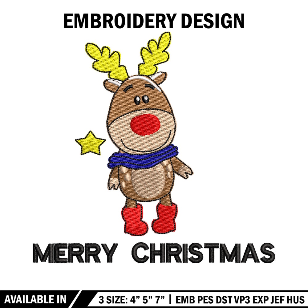 Reindeer embroidery design, Chrismas embroidery, Embroidery file, Embroidery shirt, Emb design,Digital download.jpg