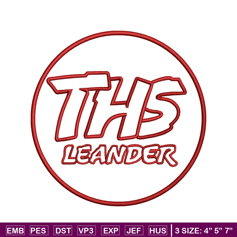 Ths leanderLogo embroidery design, ths leander embroidery, logo design, embroidery file, logo shirt, Digital download..jpg