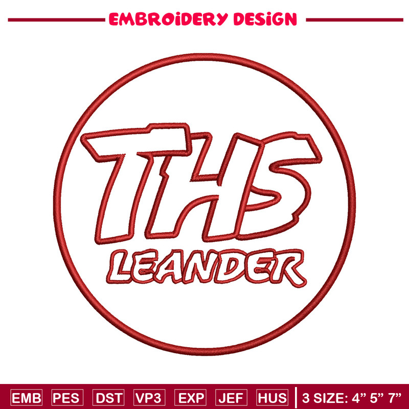 Ths leanderLogo embroidery design, ths leander embroidery, logo design, embroidery file, logo shirt, Digital download..jpg