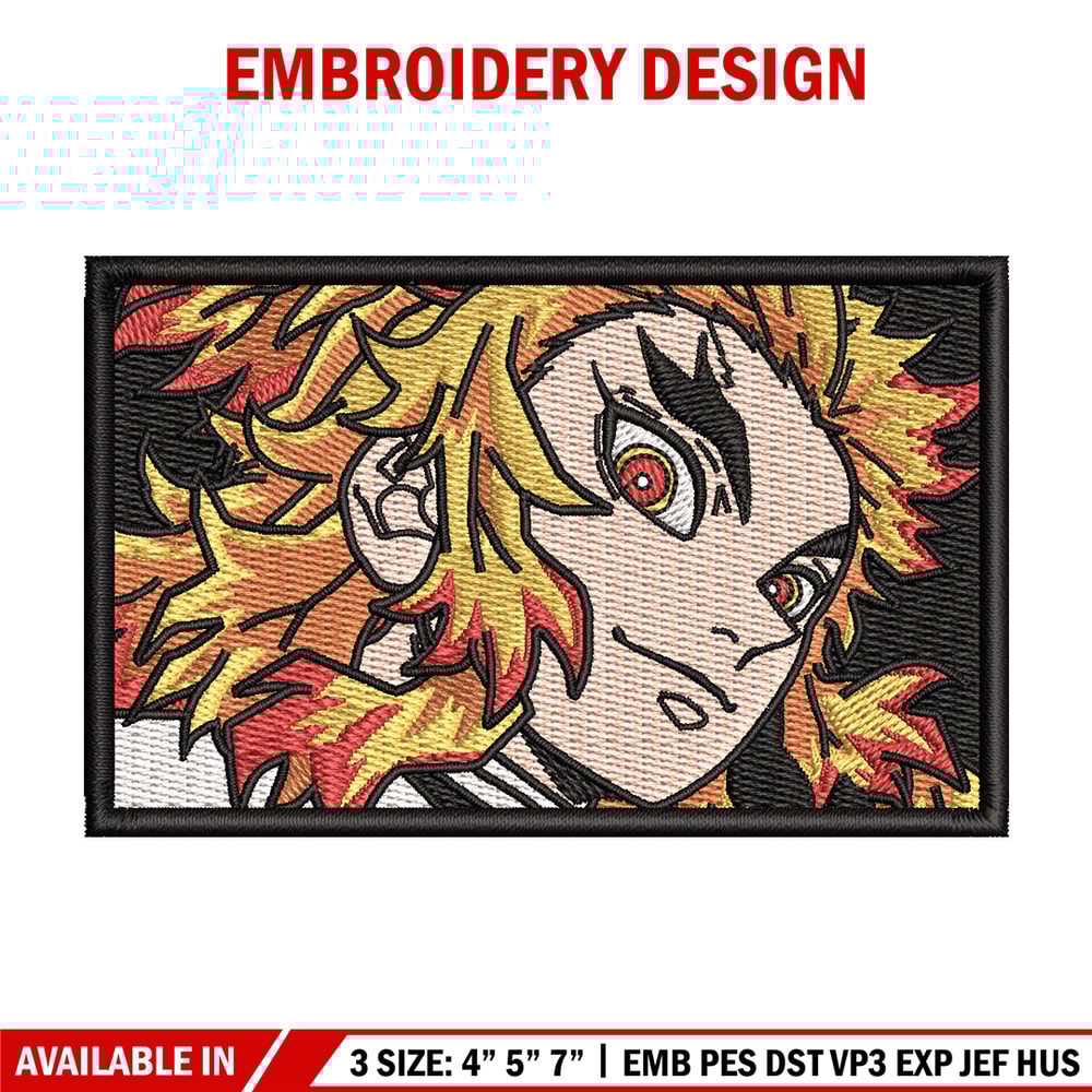 Rengoku rectangle embroidery design, Rengoku embroidery, Anime design,Embroidery shirt,Embroidery file, Digital download.jpg