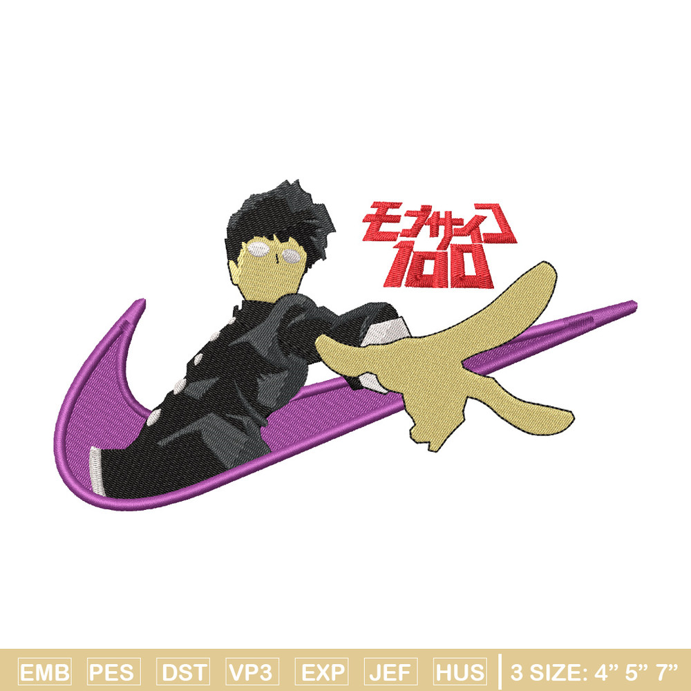 Nike x mob embroidery design, Mob psycho embroidery, Nike design, Embroidery shirt, Embroidery file, Digital download.jpg