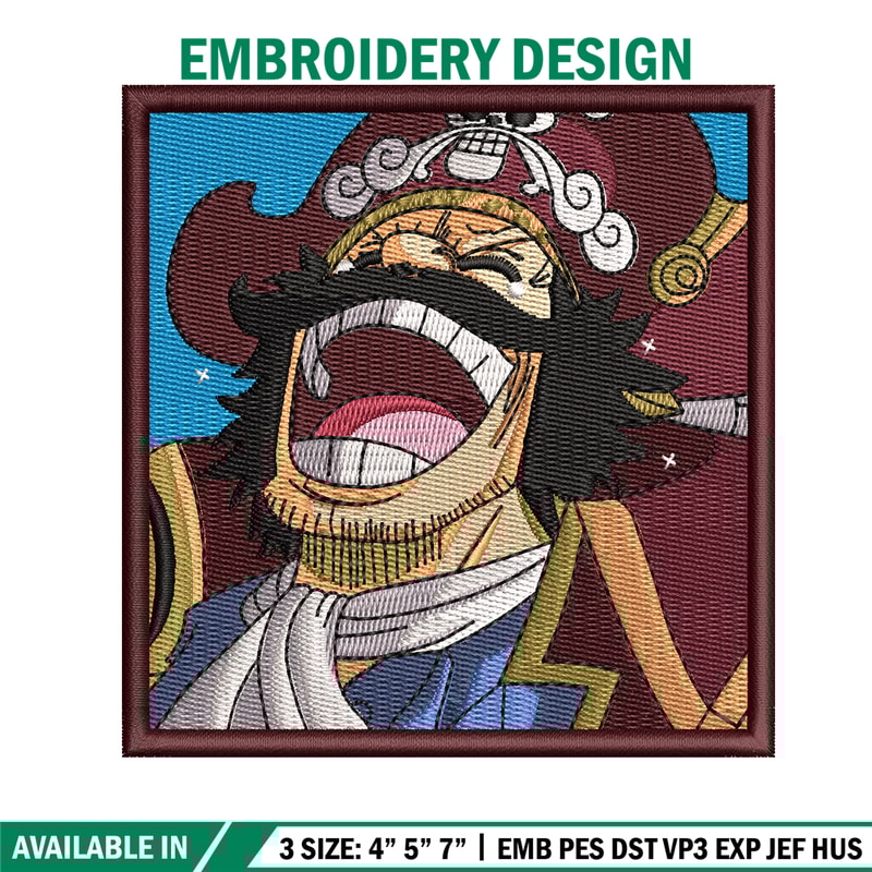 Roger laugh embroidery design, One piece embroidery, Anime design, Embroidery shirt, Embroidery file, Digital download.jpg