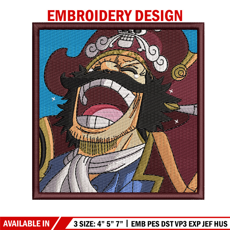Roger laugh embroidery design, One piece embroidery, Anime design, Embroidery shirt, Embroidery file, Digital download.jpg