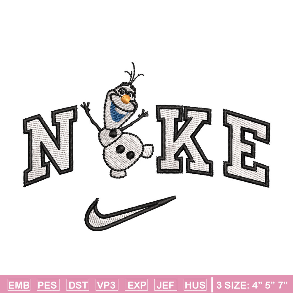 Nike x olaf embroidery design, Disney embroidery, Nike design, Embroidery shirt, Embroidery file, Digital download.jpg