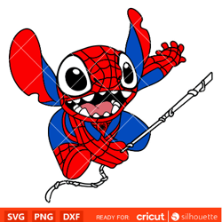 stitch spiderman svg super hero svg marvel svg disney svg cricut silhouette vector cut file