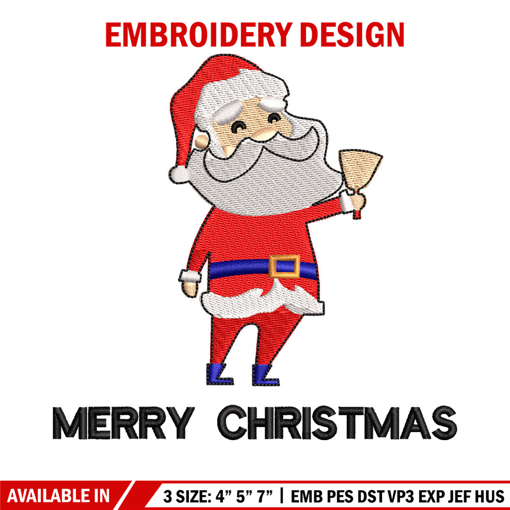 Satan ring bell embroidery design, Chrismas embroidery, Emb design, Embroidery shirt, Embroidery file, Digital download.jpg