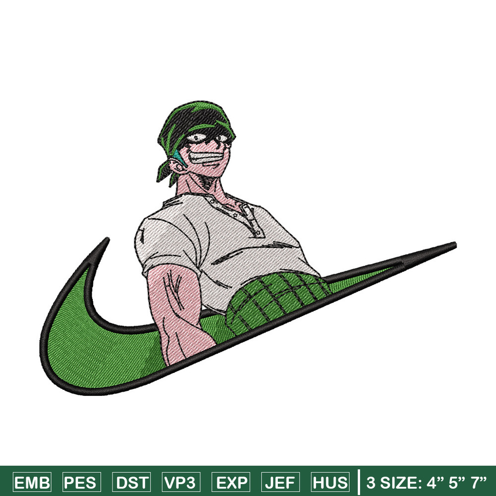 Nike x zoro embroidery design, One piece embroidery, Nike design, Embroidery shirt, Embroidery file, Digital download.jpg