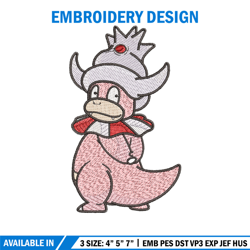 Slowking embroidery design, Pokemon embroidery, Embroidery shirt, Embroidery file, Anime design, Digital download.jpg