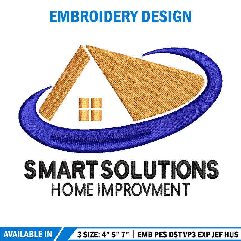 Smart solution embroidery design, Logo embroidery, Emb design, Embroidery shirt, Embroidery file, Digital download.jpg