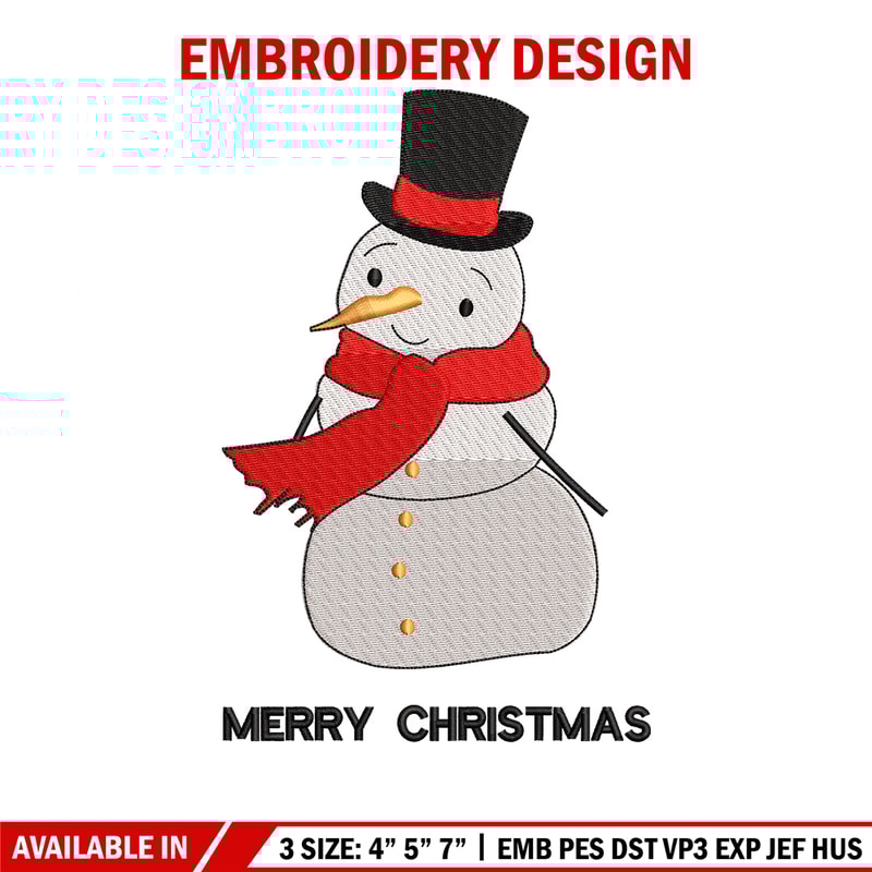 Snow man embroidery design, Chrismas embroidery, Emb design, Embroidery shirt, Embroidery file, Digital download.jpg