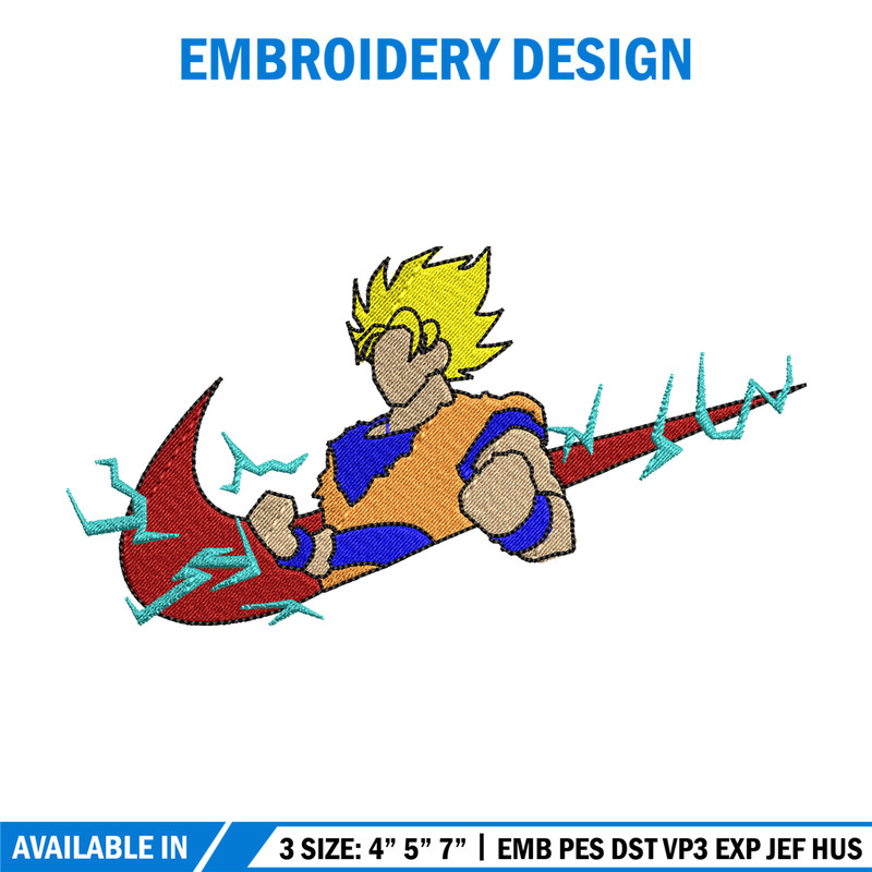 Songoku nike embroidery design, Dragon ball embroidery, Nike design, anime design, anime shirt, Digital download.jpg