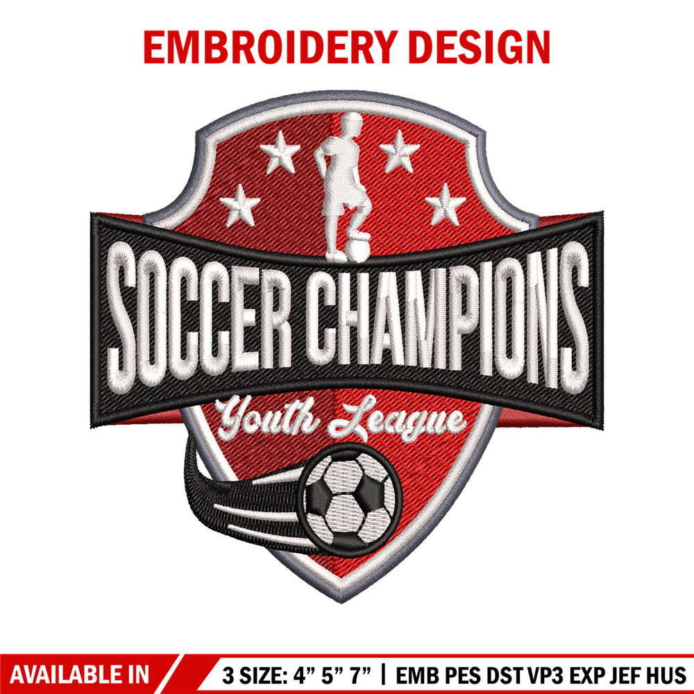 Soccer champions embroidery design, football embroidery, logo design, embroidery file, logo shirt, Digital download..jpg
