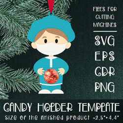 Nurse | Christmas Ornament | Candy Holder Template SVG | Sucker holder Paper Craft