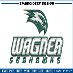Wagner Seahawks embroidery design, Wagner Seahawks embroidery, logo Sport, Sport embroidery, NCAA embroidery.