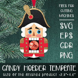 Nutcracker | Christmas Ornament | Candy Holder Template SVG | Sucker holder Paper Craft