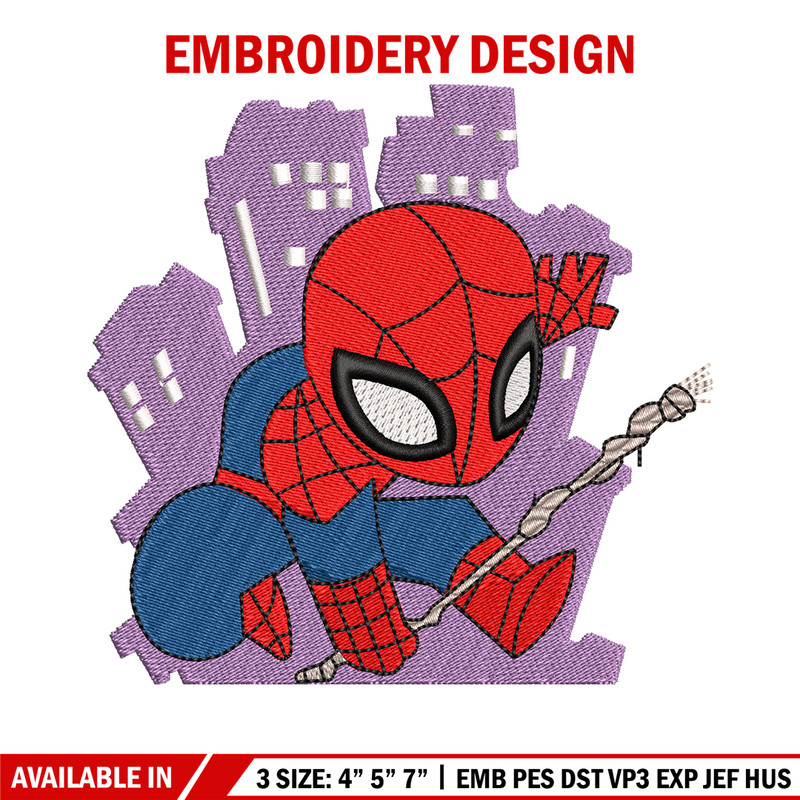 Spaiderman chibi logo embroidery design, Spaiderman chibi embroidery, Embroidery shirt, logo design, Instant download.jpg