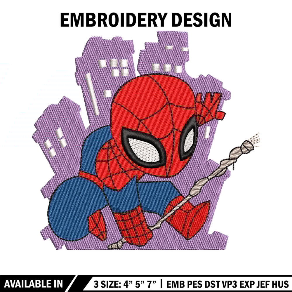 Spaiderman chibi logo embroidery design, Spaiderman chibi embroidery, Embroidery shirt, logo design, Instant download.jpg